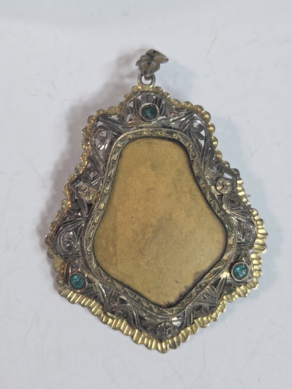 antique french art nouveau 800 silver picture frame pendant brooch c clasp